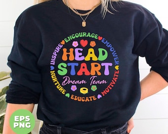 Head Start Dream Team, Back To School, Gift For Teacher, Groovy School Gift, Teacher Appreciate, Teacher Gift, Png File, Png Sublimation