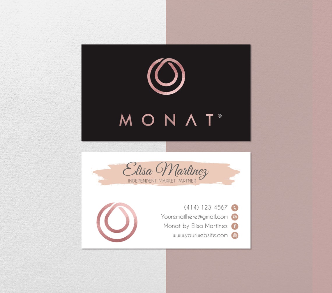Personalized Monat Business Card, Modern Monat Marketing QR Code Cards