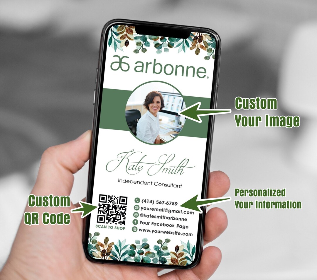 Arbonne Digital Business Card, QR Code Arbonne Business Card ...
