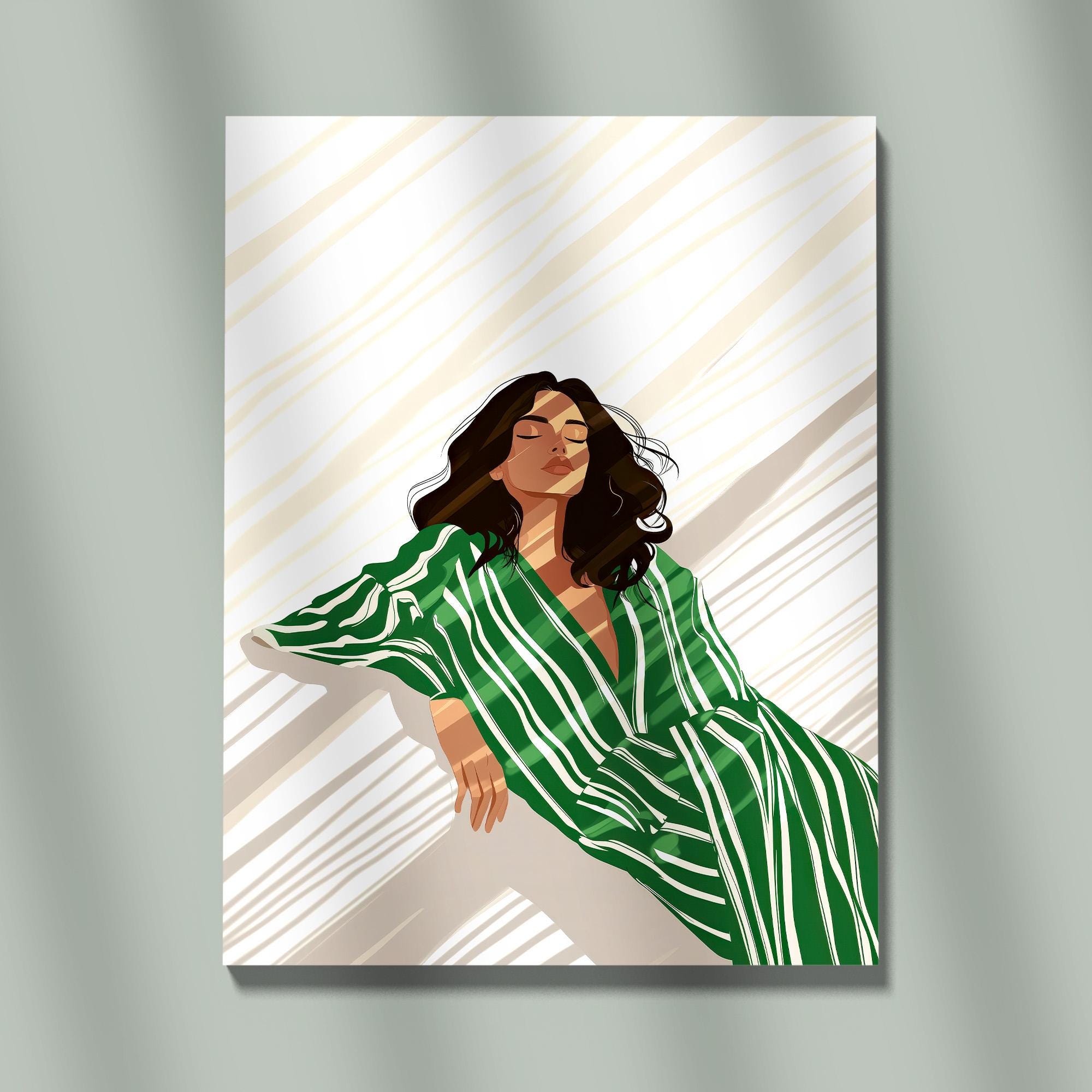 Green Striped Dress - Etsy