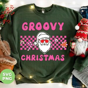 Groovy Christmas Svg, Cool Santa Svg, Pink Groovy Xmas Svg, Pink Xmas, Merry Christmas Png, Trendy Christmas Png, Svg Files, Png Sublimation