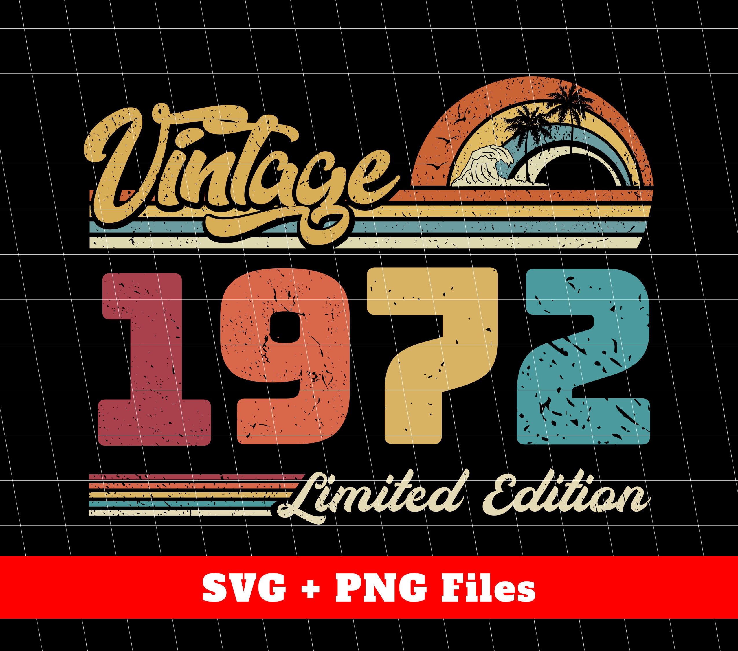 1972 Vintage Svg, Vintage 1972 Gift, Love 1972 Svg, Birthday 1972
