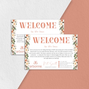 Personalisierte Arbonne Willkommenskarte, Willkommen im Team, Arbonne Musterkarten Bon Babe Gesundes Leben, Arbonne druckbare Karte, digitale Datei
