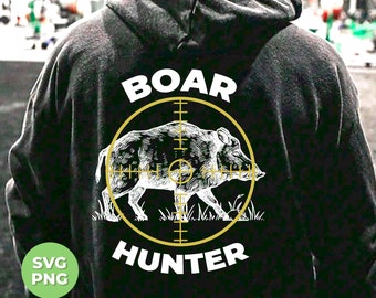 Boar Hunter Png, Wild Animal Hunter, Retro Boar Png, Boar Lover Png, Hunter Lover Png, Hunting Shirt Design, PNG Files, PNG Sublimation