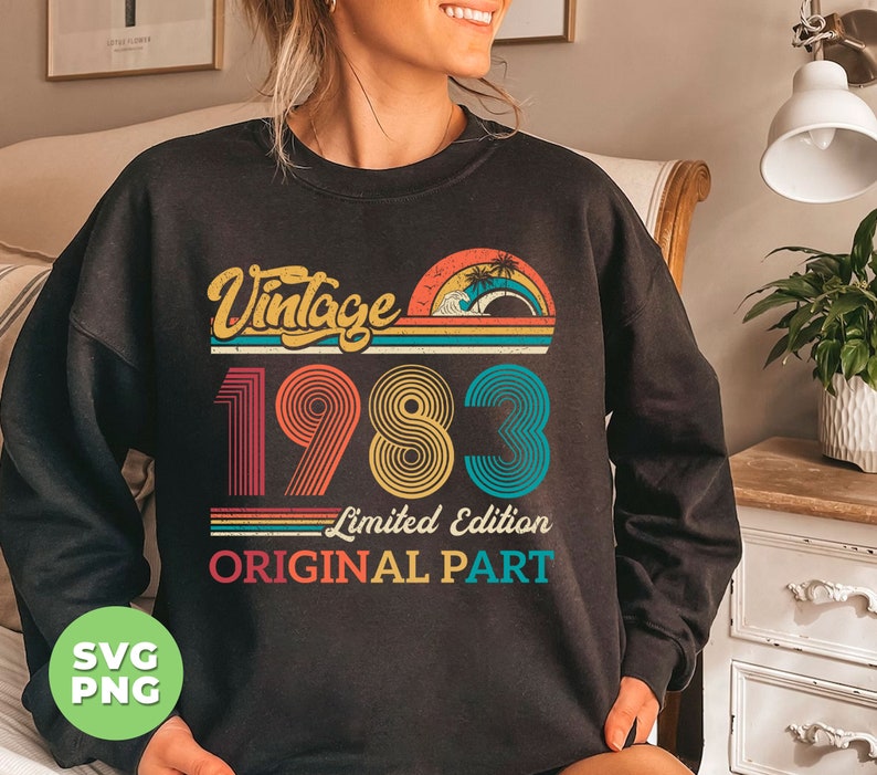 Vintage 1983 Gift, Original Part, 1983 Vintage Svg, Love 1983 Svg ...