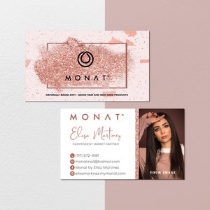 Personalisierte Monat Visitenkarte, Rosa Glitzer Monat Marketingkarte, Benutzerdefiniertes Bild, Monat Globale Karten, druckbare Karten, Digitale Datei MN120