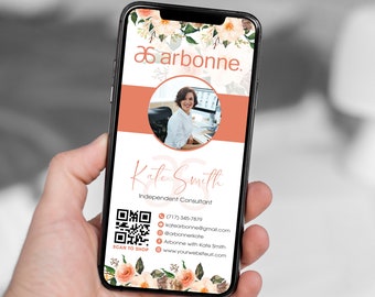 Personalized Arbonne Business Cards, Arbonne Digital Business Card, QR Code Arbonne Business Card, Arbonne Printable Cards, Digital File