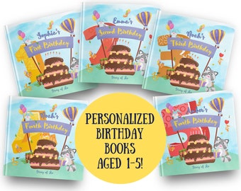 Personalize Book For Kids Ages 1 to 5 - Custom Personalized Birthday Book w/child and family personalizations, great gift for first birthday