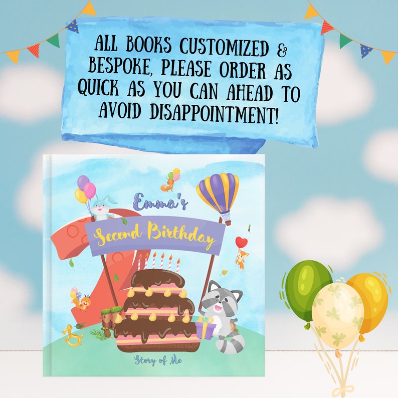 Personalized Second Birthday Book Child's Second Birthday, Special Custom Kids Book Gift with Child Personalizations image 10