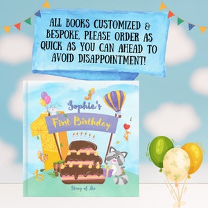 MY FIRST BIRTHDAY Personalized Kids Book Custom Personalized Book w/child and family personalizations, great customized gift for 1y old image 10