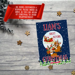 The Night Before Christmas Personalized Childrens Book Custom Childrens Xmas Book, a Classic Christmas Story w/childs name image 10