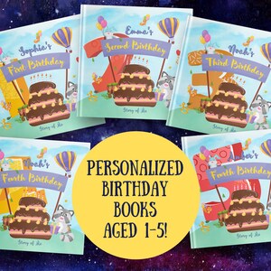 Personalize Book For Ages 1 to 5 Custom Child's Birthday Book, w/child and family name personalization, special birthday gift image 1