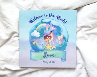 Welcome To The World Custom Baby Book - Baby Rhymes Book Personalized w/child or family name, gift for new babies and parents to be