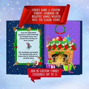 The Night Before Christmas Personalized Childrens Book Custom Childrens Xmas Book, a Classic Christmas Story w/childs name image 5