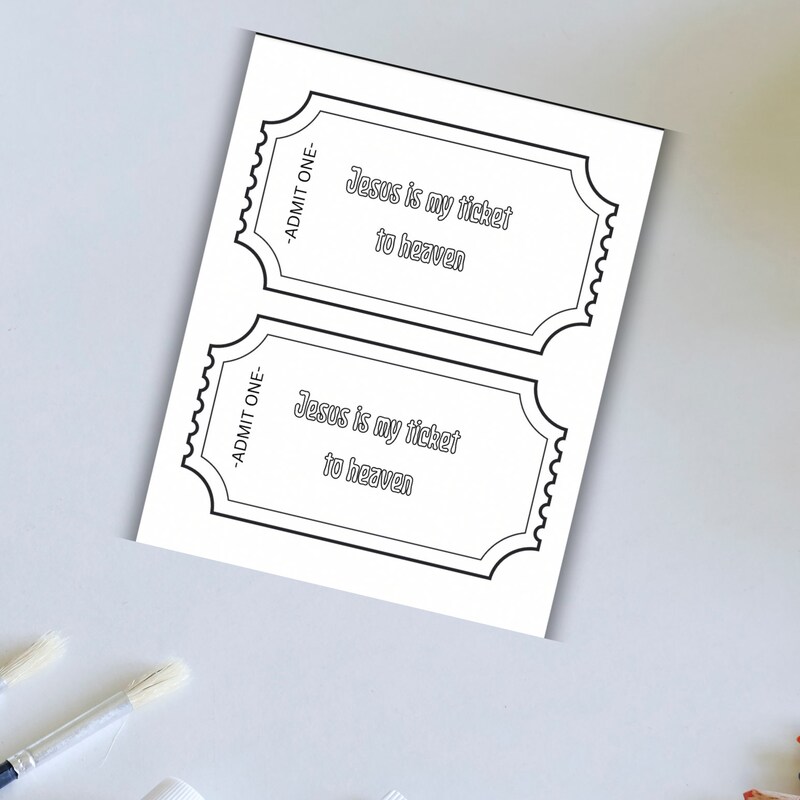 Ticket to Heaven Template - Etsy