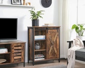 2021 Storage Steel Frame Cabinet Multipurpose Cabinet Adjustable Shelves Sliding Door Kitchen, Living Room, Entryway, Industrial