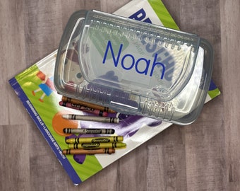 Personalized Kids Pencil Box•Crayon Box•Pencil Case•Back To School Supplies•Kids Storage Box•Mongram Pencil Box•Girls Boys Pencil Box