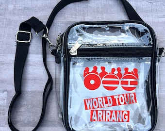 KPop World Tour 2026•Korean Boy Band Fan Merch•Clear Stadium Approved Crossbody Bag•Custom Concert Purse•Keepsake