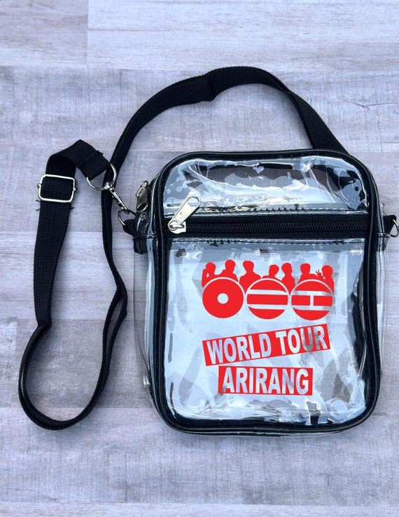 KPop World Tour 2026•Korean Boy Band Fan Merch•Clear Stadium Approved Crossbody Bag•Custom Concert Purse•Keepsake