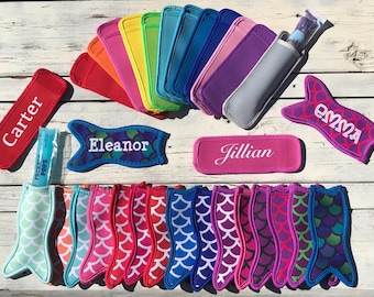 Personalized Neoprene Popsicle Holder•Freezer Ice Pop Sleeve•Summer Party Favors•Bulk Classroom Gift•End Of Year Gift