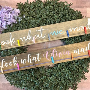 Look What I Made Art Signs•Kids School Artwork Organization•Personalized Kid Art Display Sign•Look What We Made Wall Art Work Organization