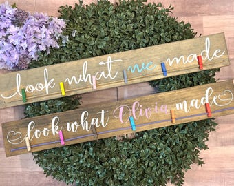 Look What I Made Art Signs•School Artwork Organization•Personalized Kid Art Display•Look What We Made Craft Board