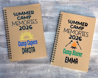 Personalized Summer Camp Notebook•Custom Sleepaway Camp Diary•Kids Camp Scrapbook•Summer Camp Memories•Gift For Camp Counselor•Camp Journal