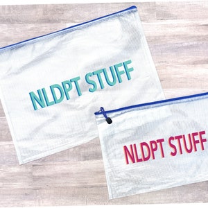 Needlepoint Bag•Needlepoint Project Bag•NDLPT STUFF Shadow Letters•Travel Bag•Needlepoint•Supplies Bag•Stitches•Mesh Pouch•Gift For Stitcher
