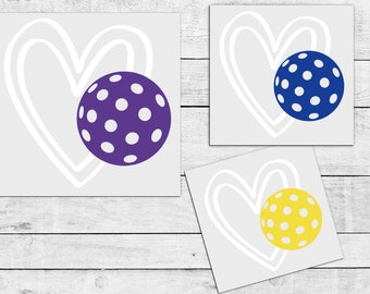 Pickleball Heart Decal For Car•Sports Vinyl Sticker•Gift For Pickleball Player•Bumper Sticker