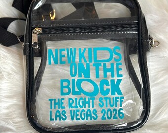 NKOTB•The Right Stuff Las Vegas Residency 2026 Bag•Clear Stadium Approved Crossbody•Custom Concert Purse•Blockhead Gift Merch