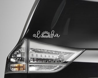 Aloha Sunshine Car Decal•Aloha Vinyl Sticker•Hawaii Car Decal•Beach Sticker•Sun Car Decal•Aloha Car Decal•Custom Hawaii Decal•Ocean Decal