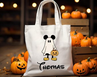 Mickey/Minnie Trick or Treat Bag•Disney Not So Scary Halloween•Disney World Disneyland Party•Candy Tote•Oogie Bash