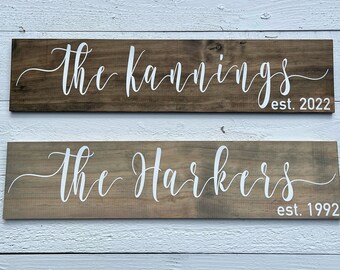 Family Established Sign•Engagement Gift•Wedding Gift•Last Name Sign•Family Name Sign•Five Year Anniversary Gifts•Couples sGift•New Home Gift