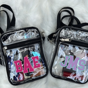 Clear Stadium Bag•Custom Game Day Purse•Stadium Approved Crossbody Purse•Concert Football Season Sorority Bag•Personalize Monogram Clear Bag