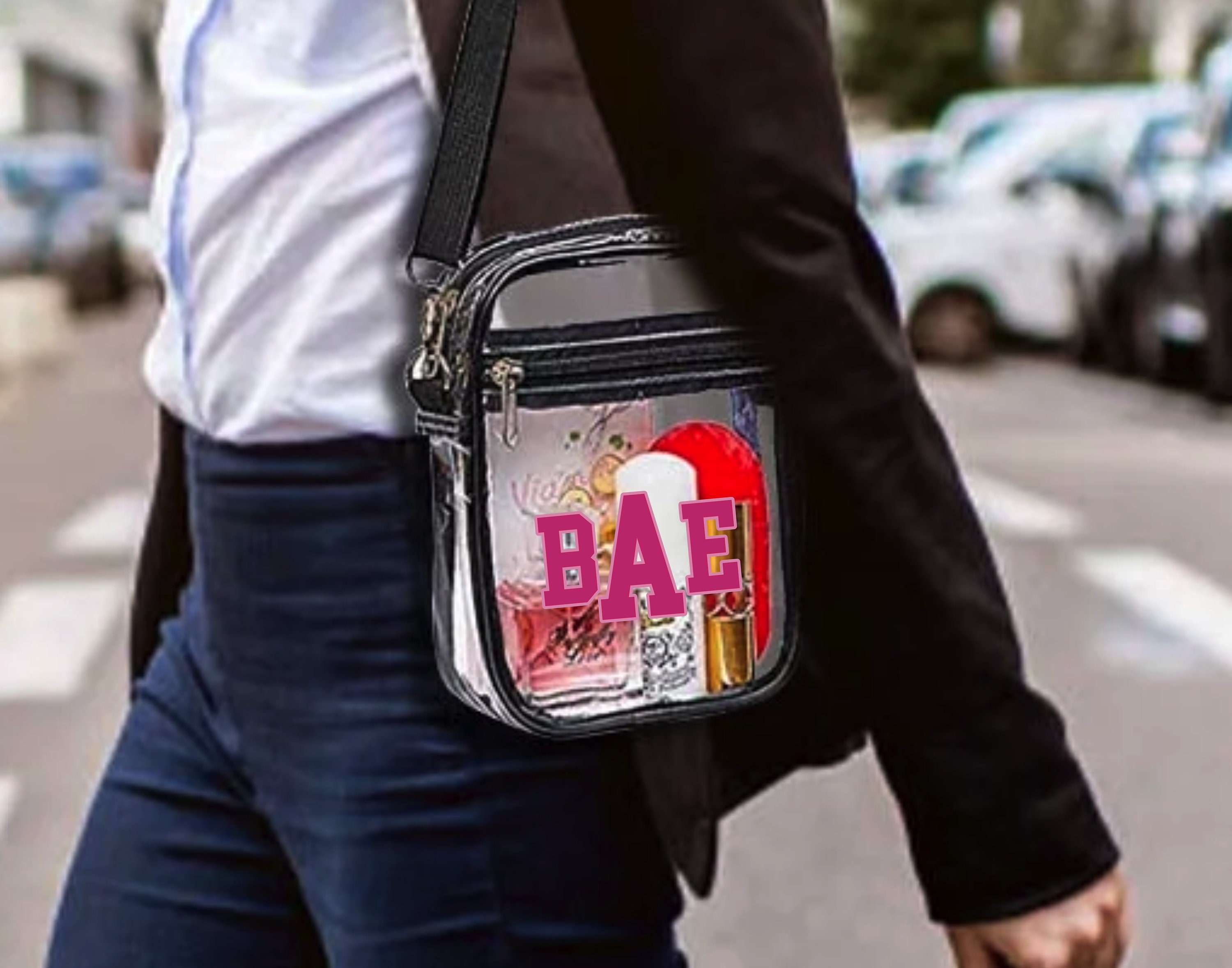 Discover Clear Stadium BagCustom Game Day PurseStadium Approved Crossbody PurseConcert Football Season Sorority BagPersonalize Monogram Clear Bag