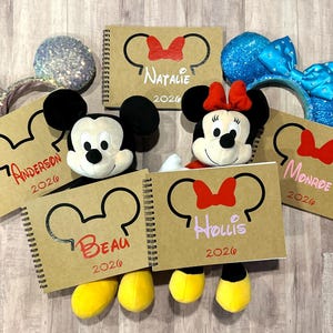 Personalized Autograph Book•Disney Character Signatures•Custom Girl/Boy Notebook•Kids Vacation Memories•Mickey Keepsake Book