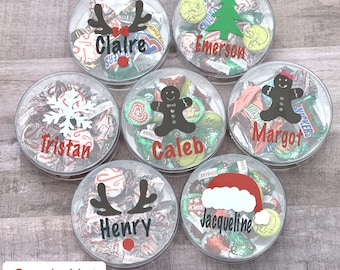 Personalized Kid Christmas Stocking Stuffer Candy Holder: Treat Bag•Party Favor