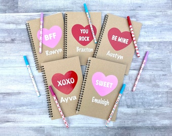 Kids Valentine's Notebook•Kids Valentine's Gifts For Girls•Girls Valentines Gifts•Class Favors•Valentines Gifts For Kids•Conversation Hearts