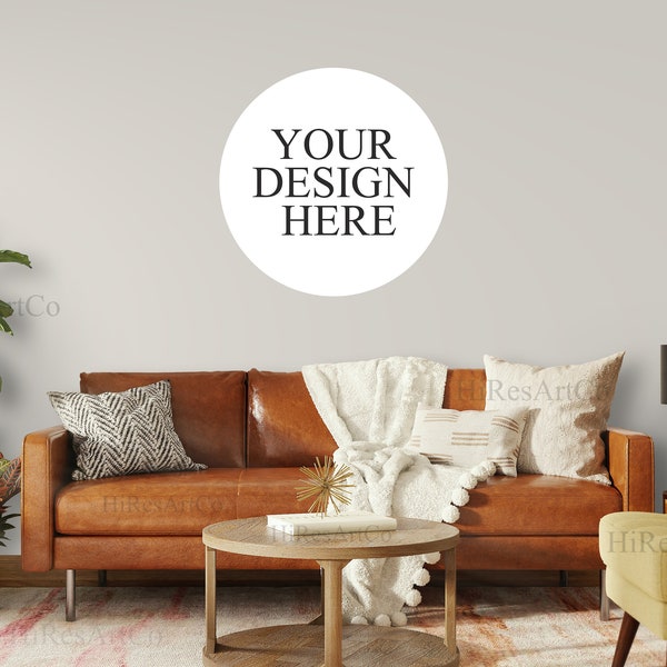 Digital Download Living Room Stock Photo Art Mock Up, Background Canva Template Couch Interior Mockup, Blank White Wall Sofa Mock Up #97