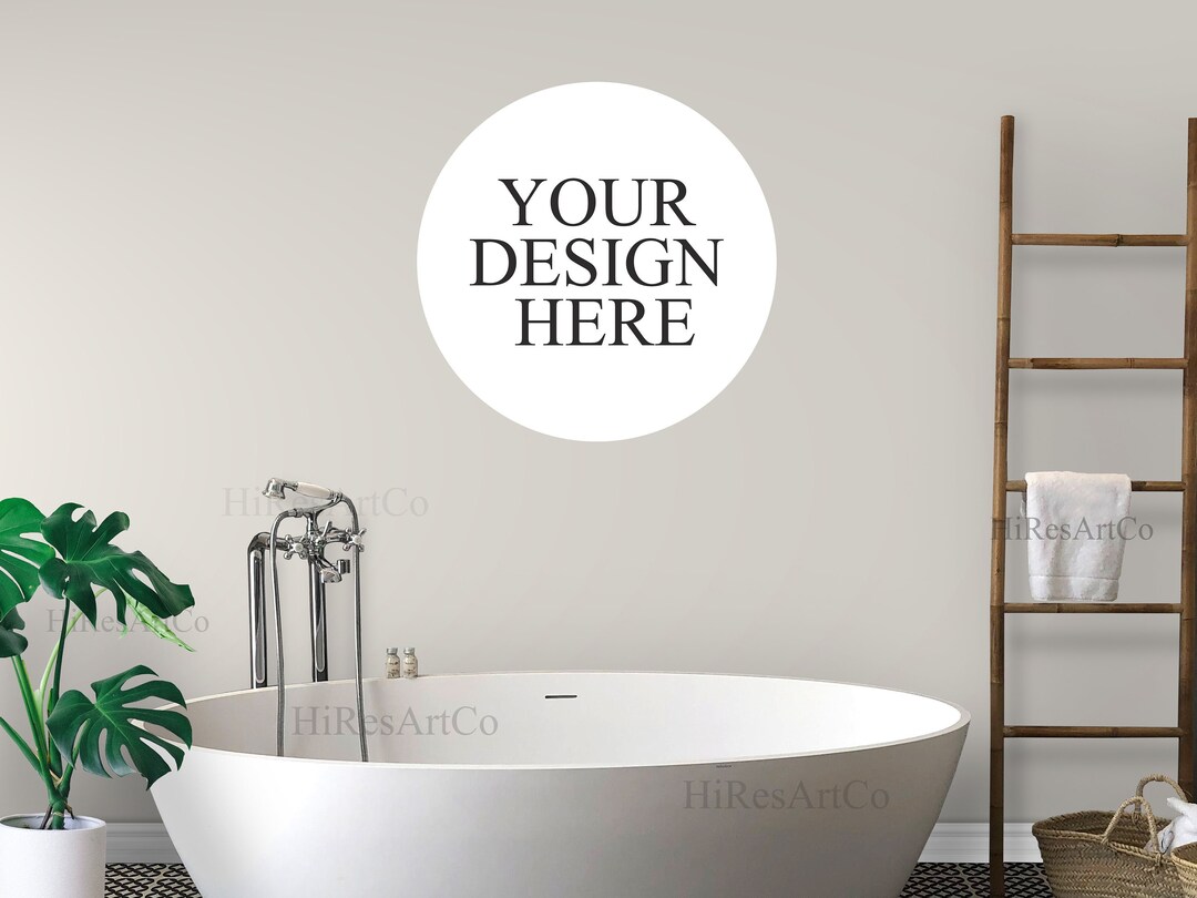 Digital Download Blank Wall Bathroom Stock Image for Art Print Posters