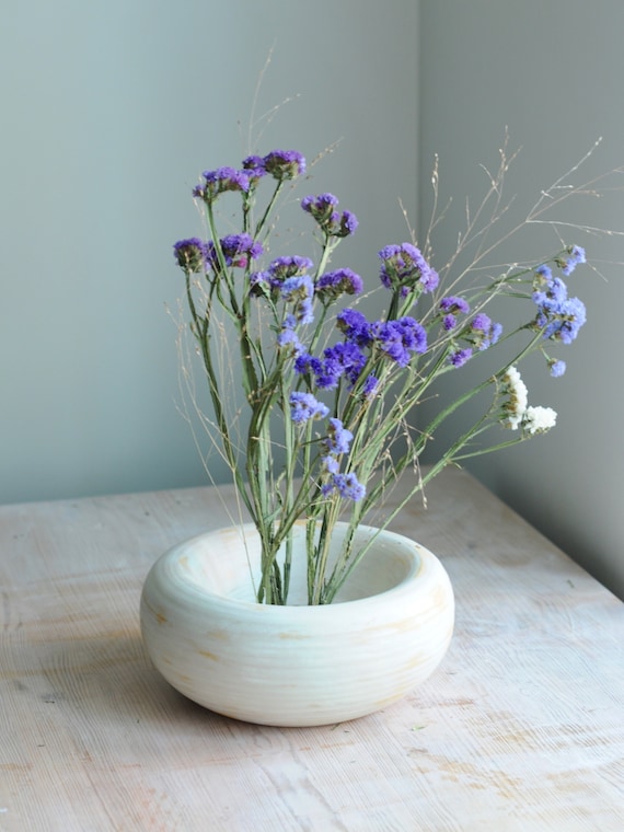 Wabi Sabi Ceramic Centerpiece Vase: Rustic Minimalist Ikebana Vessel