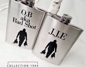 Personalised Hip Flask, Country Shooting Gift, Animal Silhouette, Valentines,