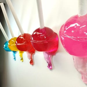 Giant Melting Lollypop Resin Wall Sculpture, Whimsical Candy Art