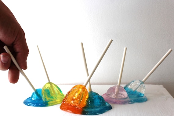 3 Resin blow pop and sucker melting sculpture x 3 out more.