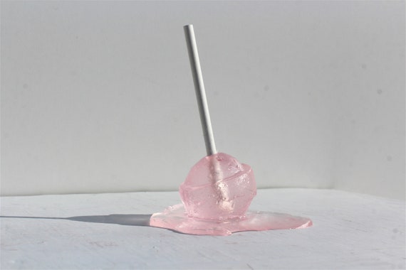 Blow pop lollypop melting resin sculpture transparent pink find out more.