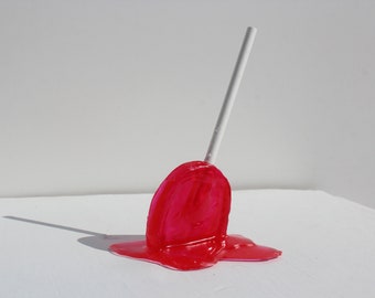 Sucker bright red resin melting candy sculpture find out more.