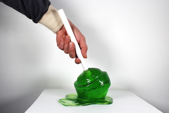 Giant oversized blow pop lollypop tootsie pop melting resin sculpture bright lime green find out more.