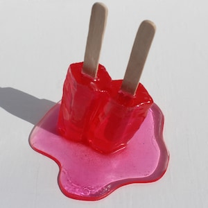 Resin twin popsicle double stick melting sucker sculptures, pick your color, find out more. image 5