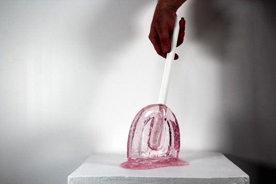 Giant oversized sucker melting resin sculpture light pink find out more.