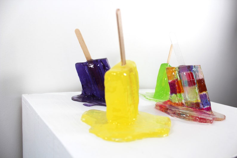 4 Resin popsicle sucker sculptures 1 gummi colored find out more. image 3